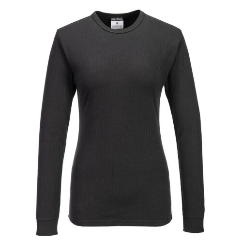 B126-BK Portwest Women's Thermal T-Shirt Long Sleeve - fekete