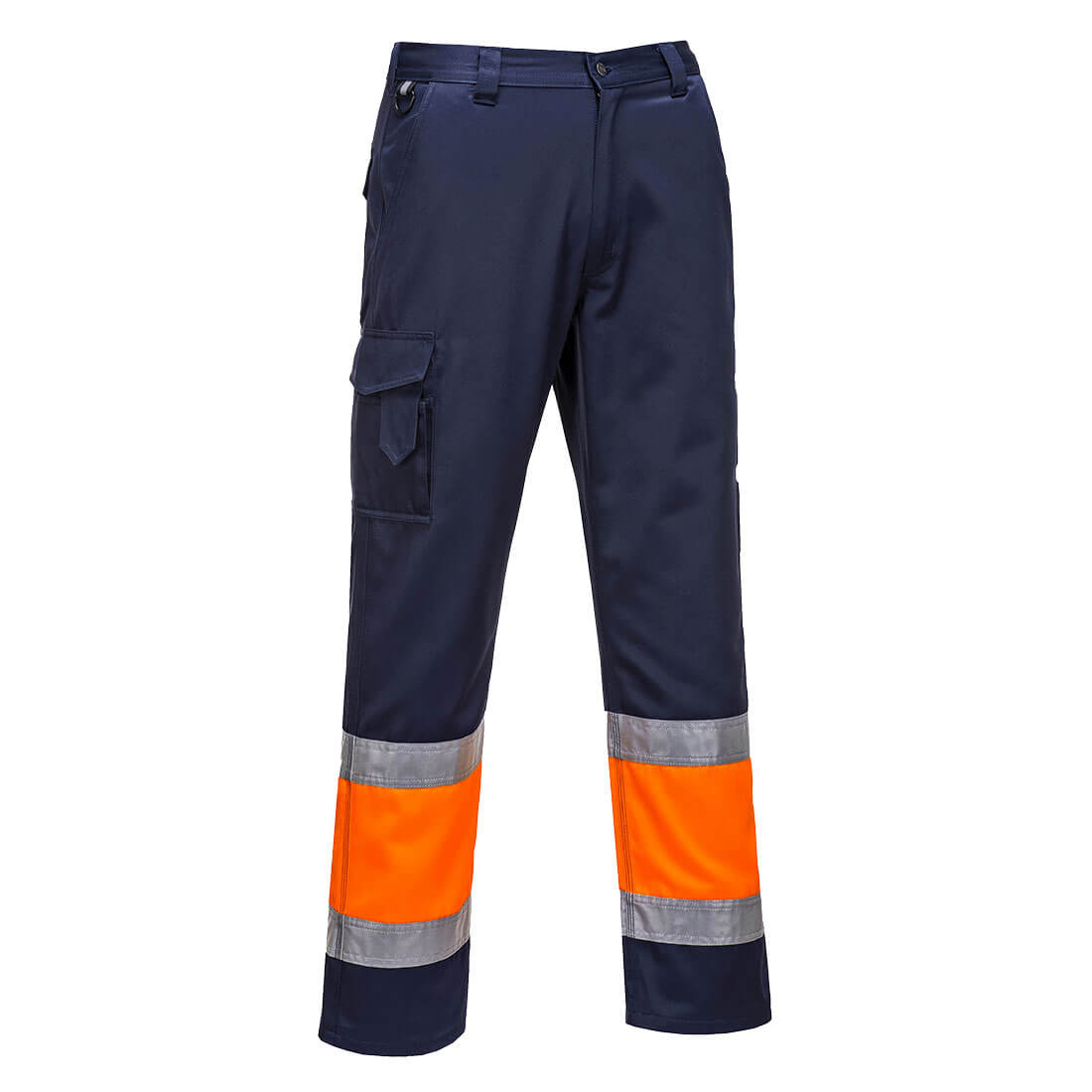 L049-ON Portwest Hi-Vis könnyű, kéttónusú Combat nadrág - narancs / tengerészkék