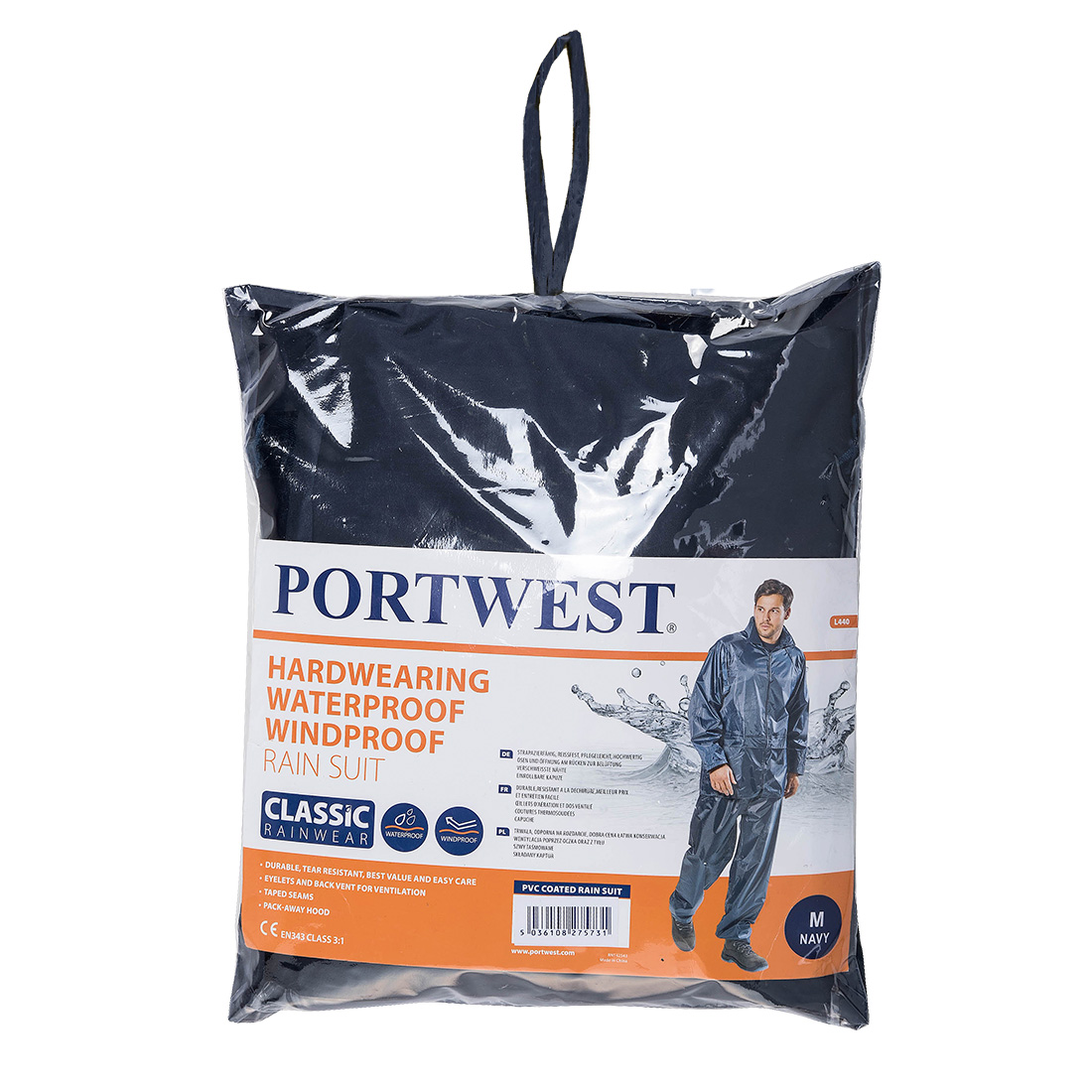 L440 Portwest Classic esőruha (2 részes öltöny) - tengerészkék