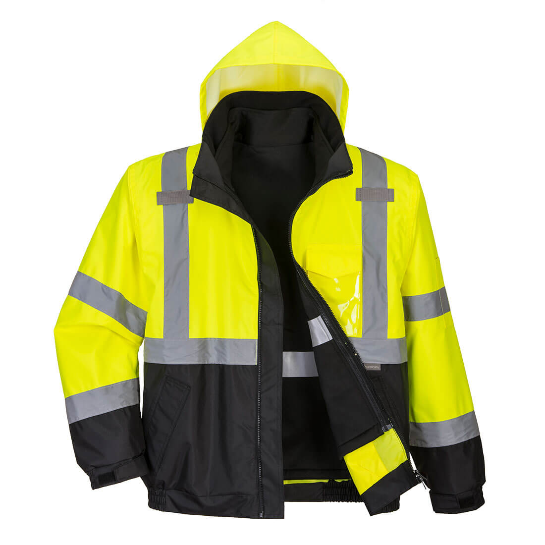 S365-YB Portwest Hi-Vis prémium 3 az 1-ben bomber kabát - sárga / fekete
