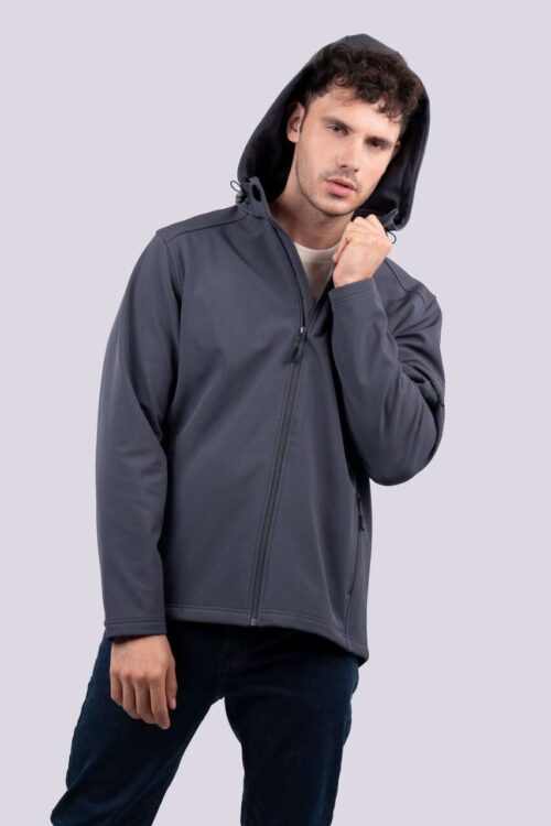 FÉRFI 3 RÉTEGŰ LEVEHETŐ KAPUCNIS SOFTSHELL DZSEKI (LE820)